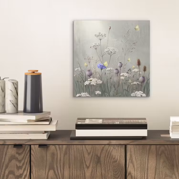 Vlinders - Wildbloemen - Illustratie - Kleurrijk aluminium wit klein -sfeer1