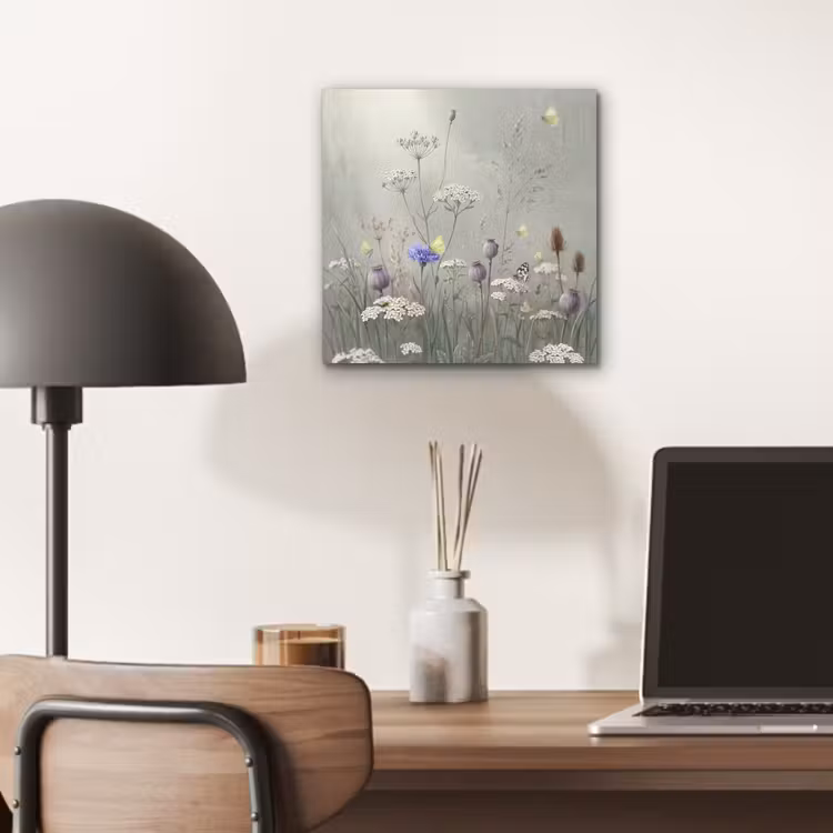 Vlinders - Wildbloemen - Illustratie - Kleurrijk aluminium wit klein -sfeer5