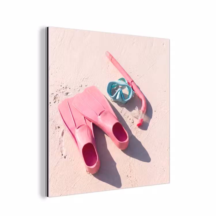 Snorkelset - Strand - Zomer - Roze aluminium wit klein -3d