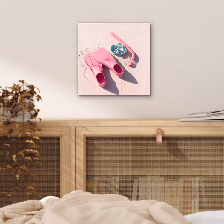Snorkelset - Strand - Zomer - Roze aluminium wit klein -sfeer3