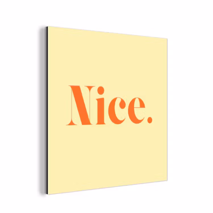 Nice - Oranje - Geel - Minimalistisch aluminium wit klein -3d