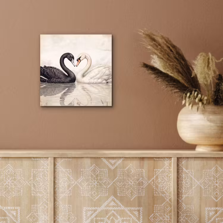 Zwanen - Hartvorm - Dieren aluminium wit klein -sfeer4