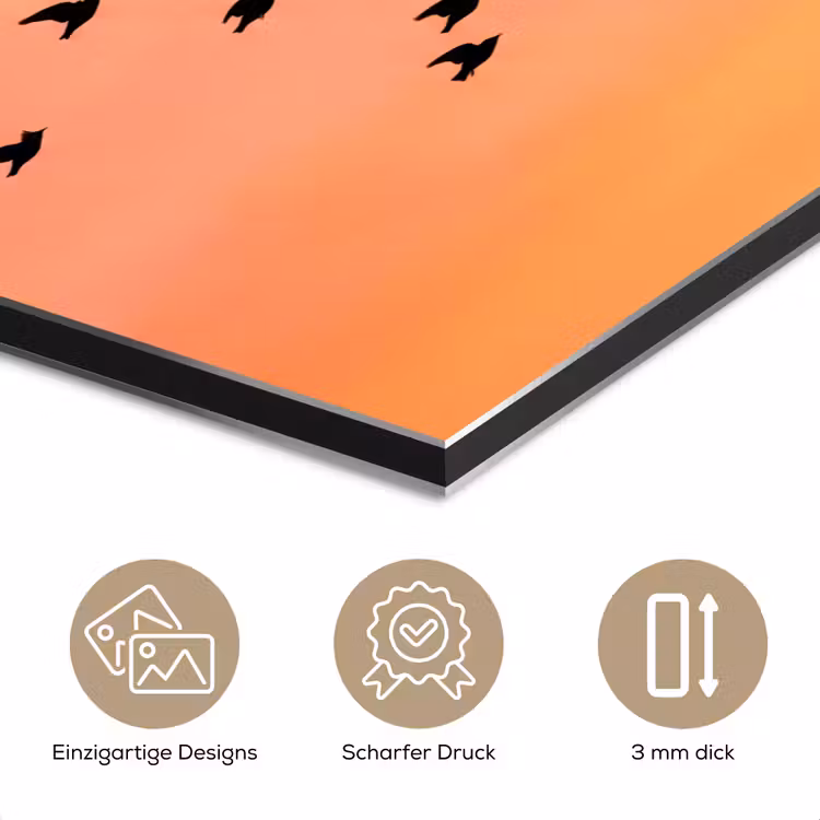 Zwerm - Vogels - Oranje aluminium wit klein -closeup_DE
