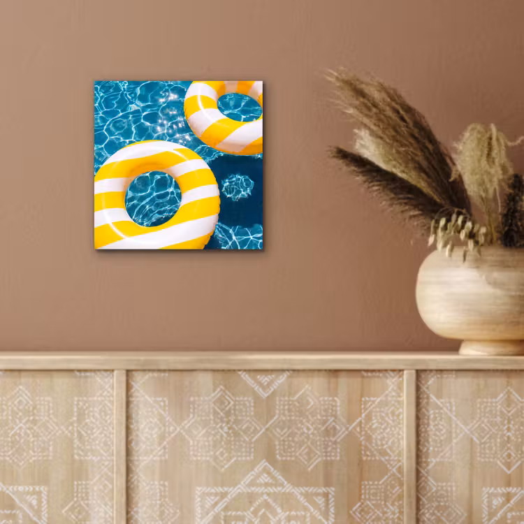 Zwembad - Zwembanden - Zomer - Geel - Blauw aluminium wit klein -sfeer4