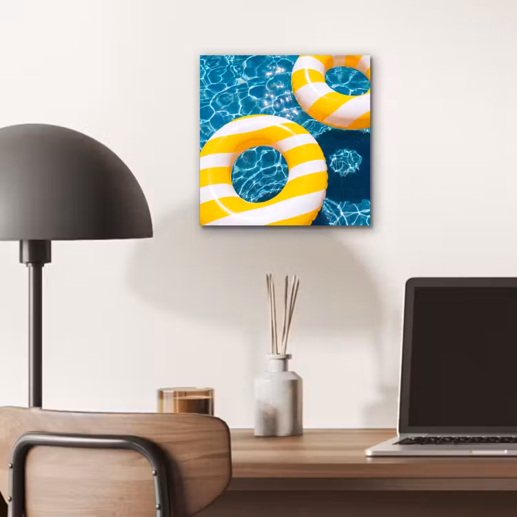 Zwembad - Zwembanden - Zomer - Geel - Blauw aluminium wit klein -sfeer5