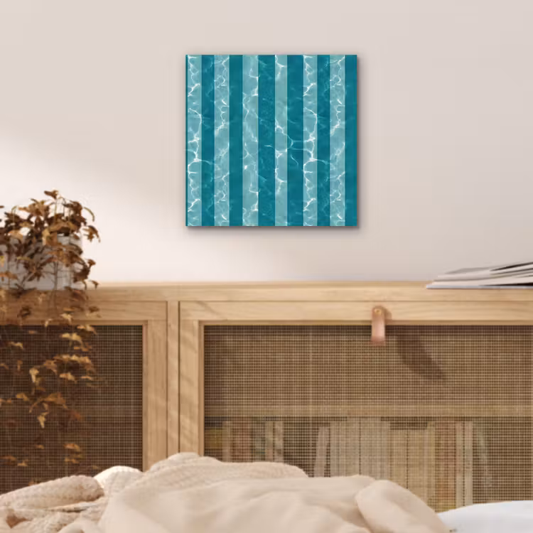Zwembad - Strepen - Groen aluminium wit klein 46 -sfeer3