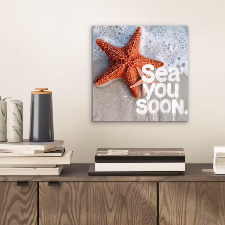 Sea you soon - Zeester - Zee aluminium wit klein -sfeer1