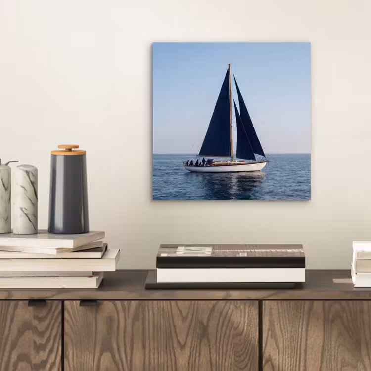 Zeilboot - Zee - Blauw aluminium wit klein -sfeer1