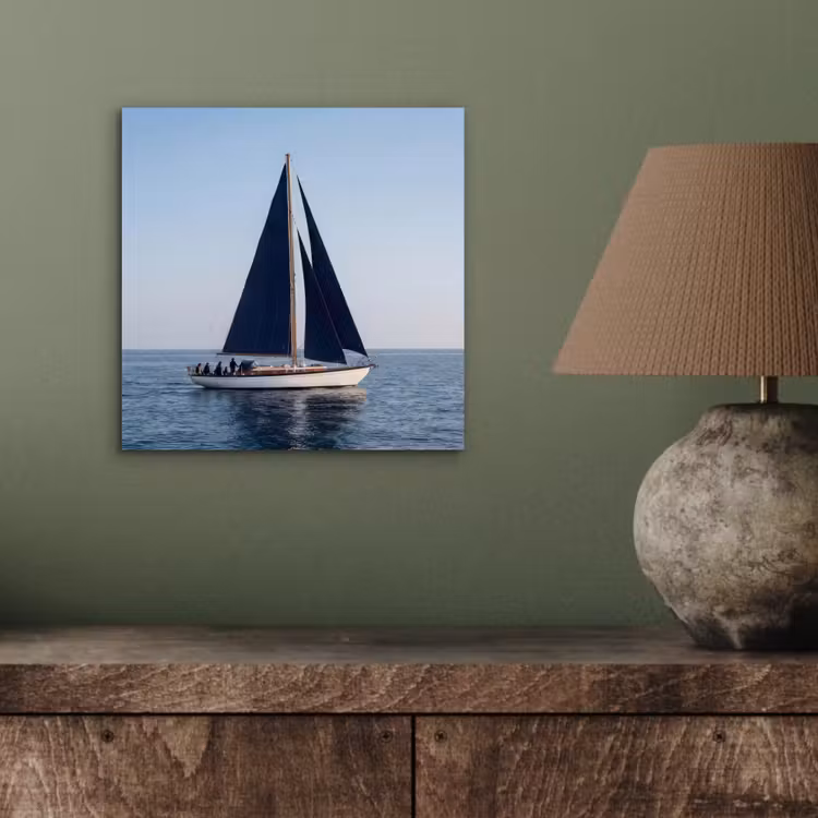 Zeilboot - Zee - Blauw aluminium wit klein -sfeer2