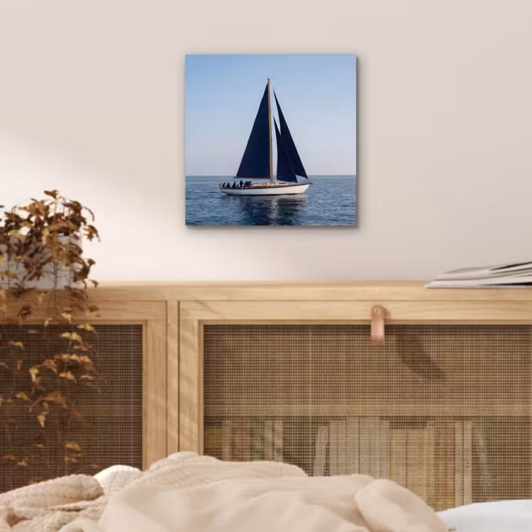 Zeilboot - Zee - Blauw aluminium wit klein -sfeer3