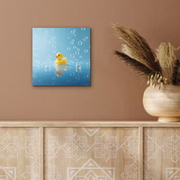 Bubbels - Badeend - Geel aluminium wit klein -sfeer4