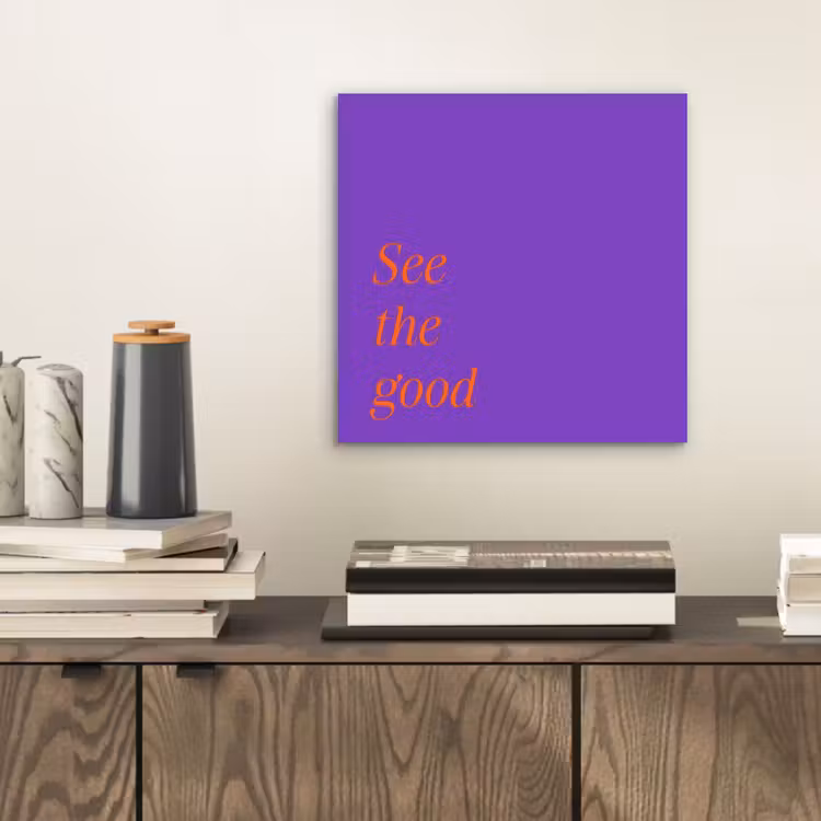 See the good - Oranje - Paars aluminium wit klein -sfeer1