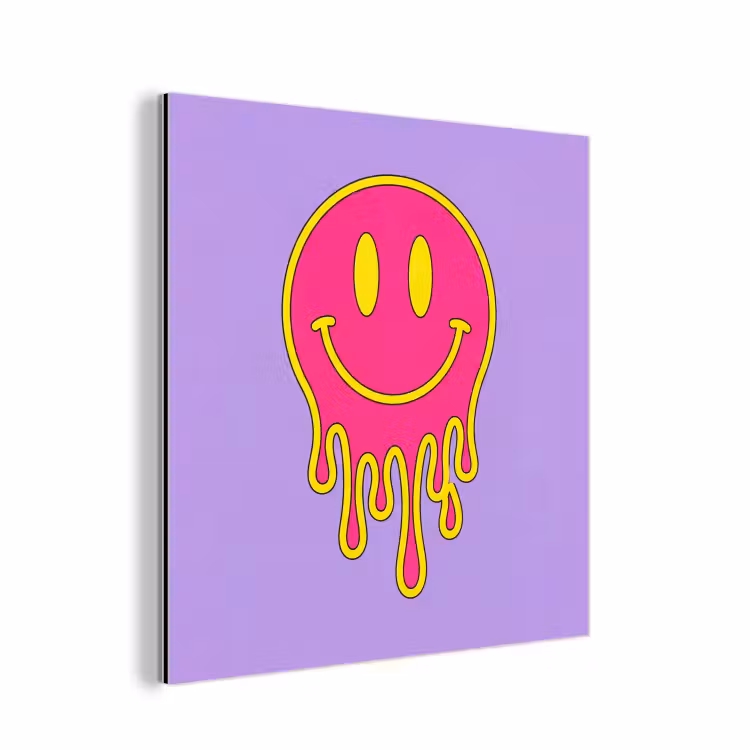 Smiley - Drip - Neon aluminium wit klein -3d