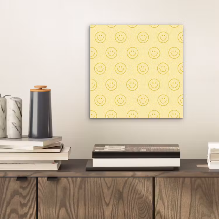 Smileys - Patroon - Retro - Zachtgeel aluminium wit klein 46 -sfeer1