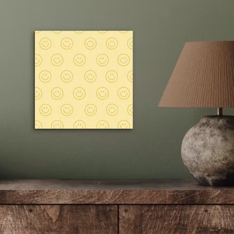 Smileys - Patroon - Retro - Zachtgeel aluminium wit klein 46 -sfeer2