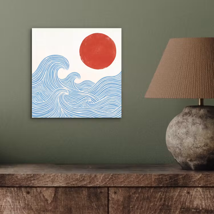 Zon - Golven - Oceaan - Abstract - Rood aluminium wit klein -sfeer2