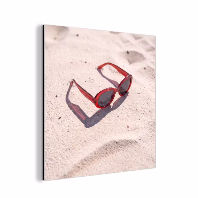 Zonnebril - Strand - Vakantie - Rood aluminium wit klein -3d