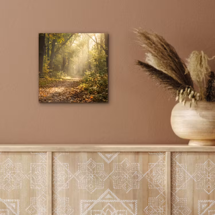 Zonlicht - Bospad - Bomen aluminium wit klein -sfeer4