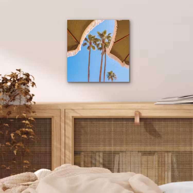 Parasol - Groen - Franjes - Zomer - Tropisch aluminium wit klein -sfeer3