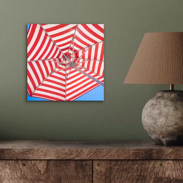 Parasol - Strepen - Zomer - Rood - Blauw aluminium wit klein -sfeer2