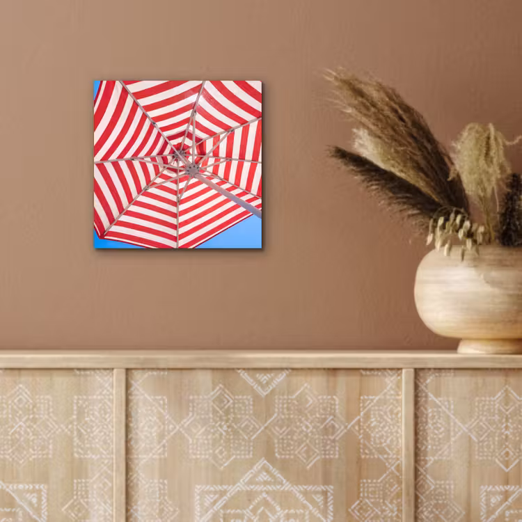 Parasol - Strepen - Zomer - Rood - Blauw aluminium wit klein -sfeer4
