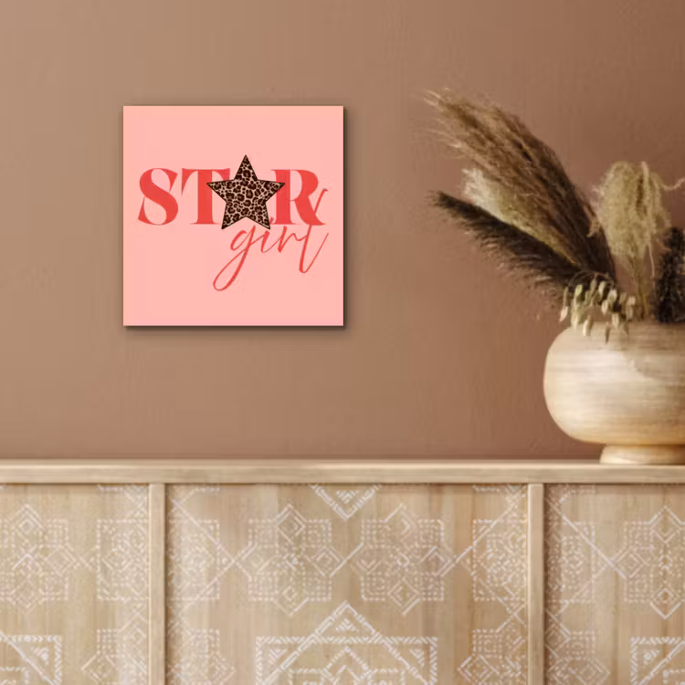 Star girl - Roze - Panter - Ster aluminium wit klein -sfeer4