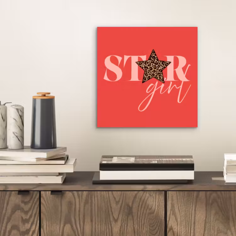 Star girl - Rood - Panter - Ster aluminium wit klein -sfeer1