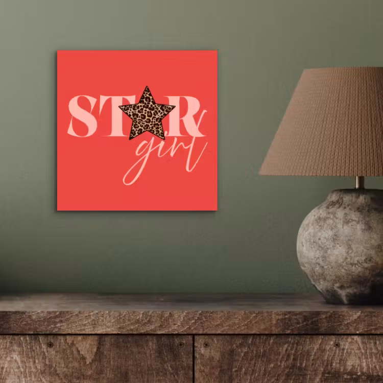 Star girl - Rood - Panter - Ster aluminium wit klein -sfeer2