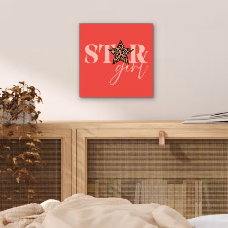 Star girl - Rood - Panter - Ster aluminium wit klein -sfeer3