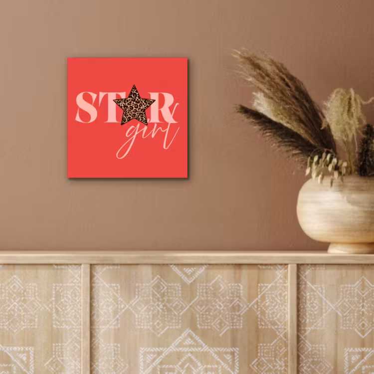 Star girl - Rood - Panter - Ster aluminium wit klein -sfeer4