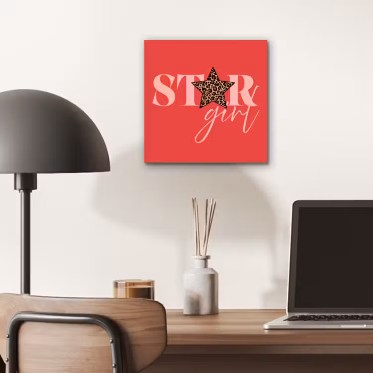 Star girl - Rood - Panter - Ster aluminium wit klein -sfeer5