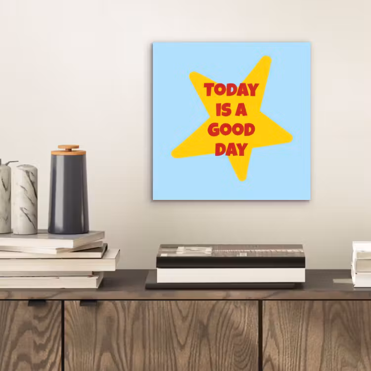 Ster - Today is a good day - Blauw aluminium wit klein -sfeer1