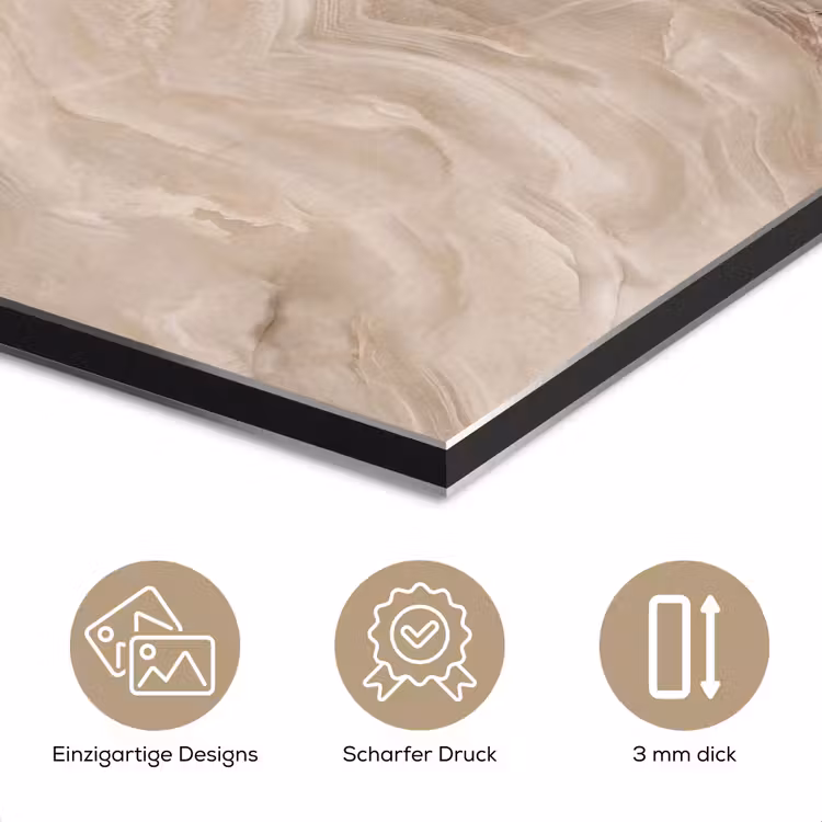 Steen - Golvend - Abstract - Beige aluminium wit klein -closeup_DE