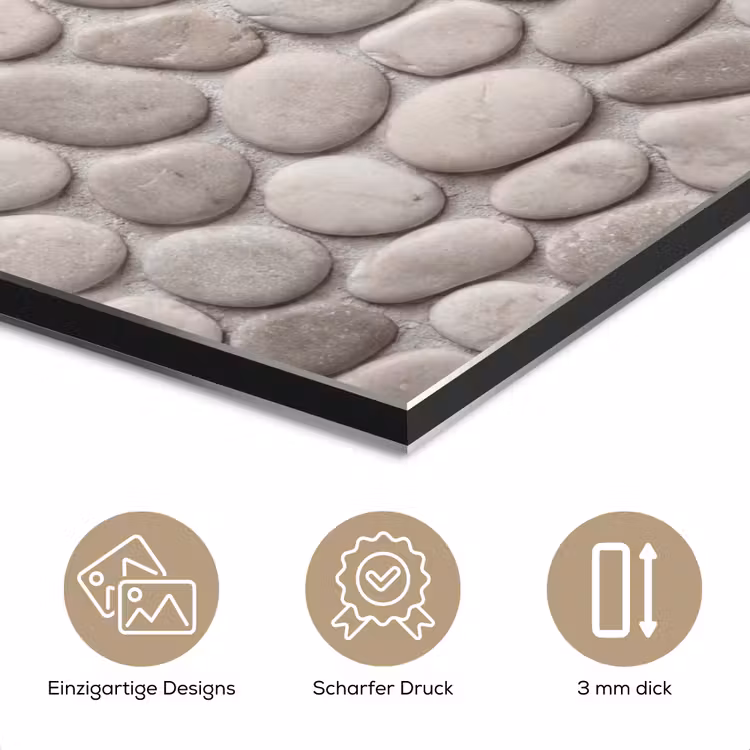 Steen - Kiezel - Natuur - Minimalistisch - Beige aluminium wit klein -closeup_DE