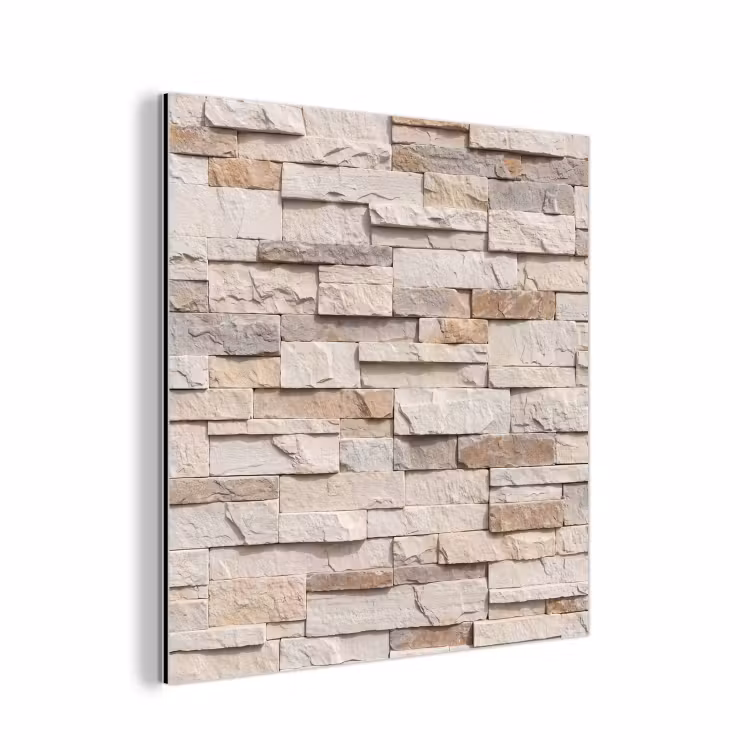 Steen - Muur - Textuur - Rustiek - Beige aluminium wit klein -3d