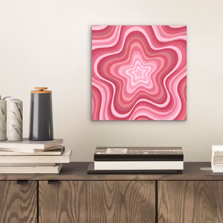 Ster - Golvend - Abstract - Roze aluminium wit klein -sfeer1