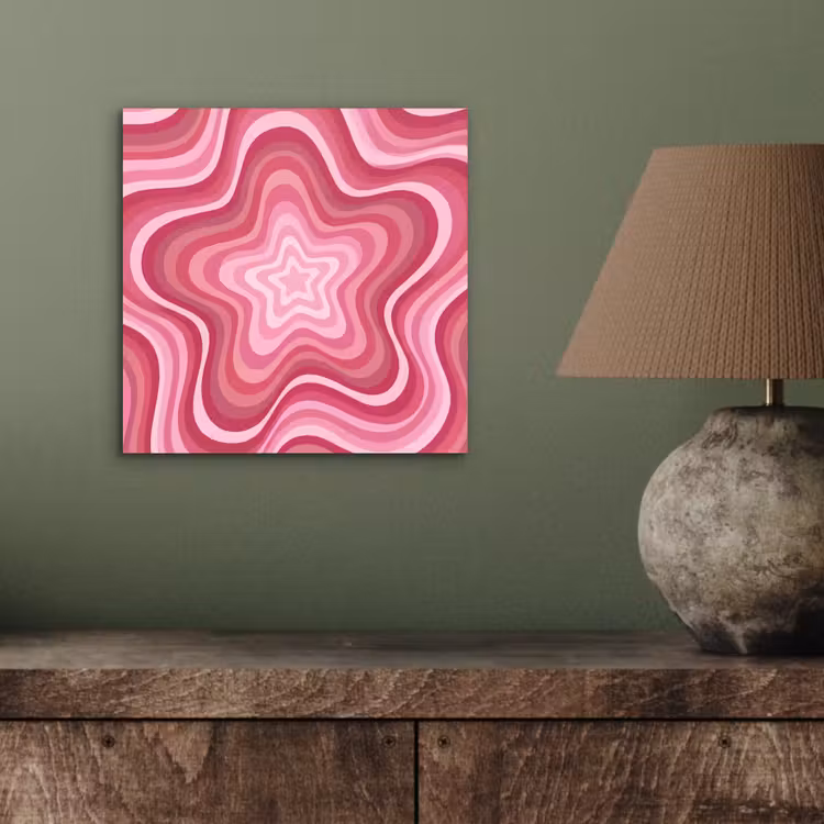 Ster - Golvend - Abstract - Roze aluminium wit klein -sfeer2