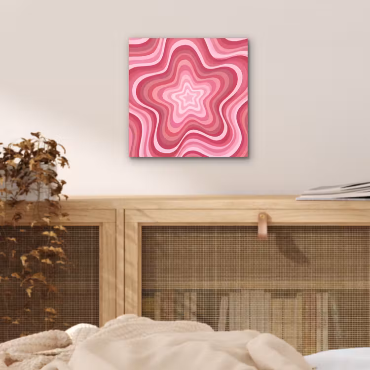 Ster - Golvend - Abstract - Roze aluminium wit klein -sfeer3