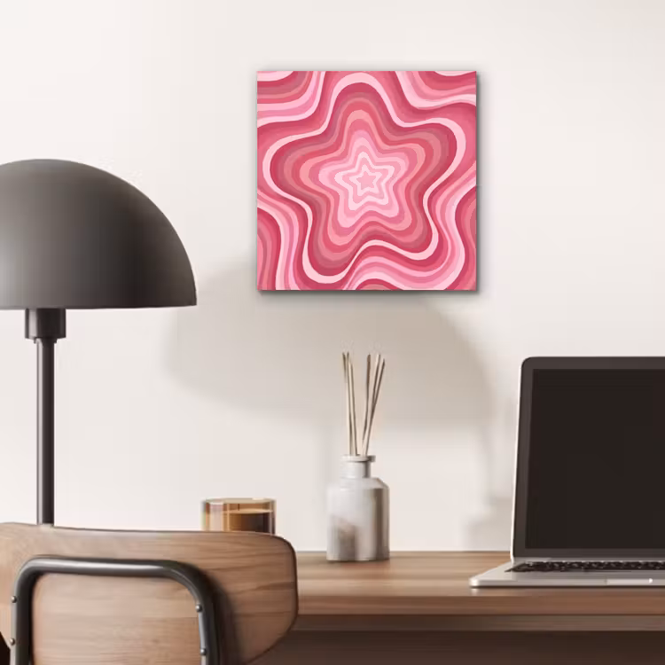Ster - Golvend - Abstract - Roze aluminium wit klein -sfeer5
