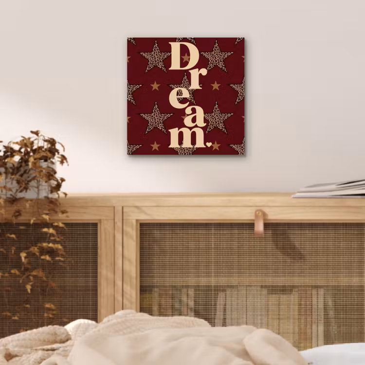 Sterren - Luipaardprint - Dream - Bordeaux aluminium wit klein -sfeer3