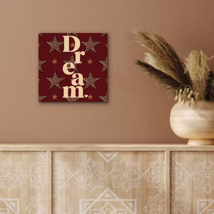 Sterren - Luipaardprint - Dream - Bordeaux aluminium wit klein -sfeer4