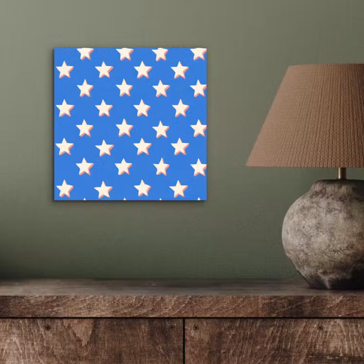 Sterren - Patroon - Blauw aluminium wit klein 46 -sfeer2