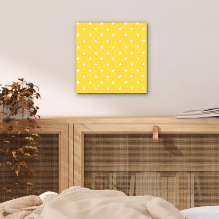 Sterren - Patroon - Minimalistisch - Geel aluminium wit klein 46 -sfeer3