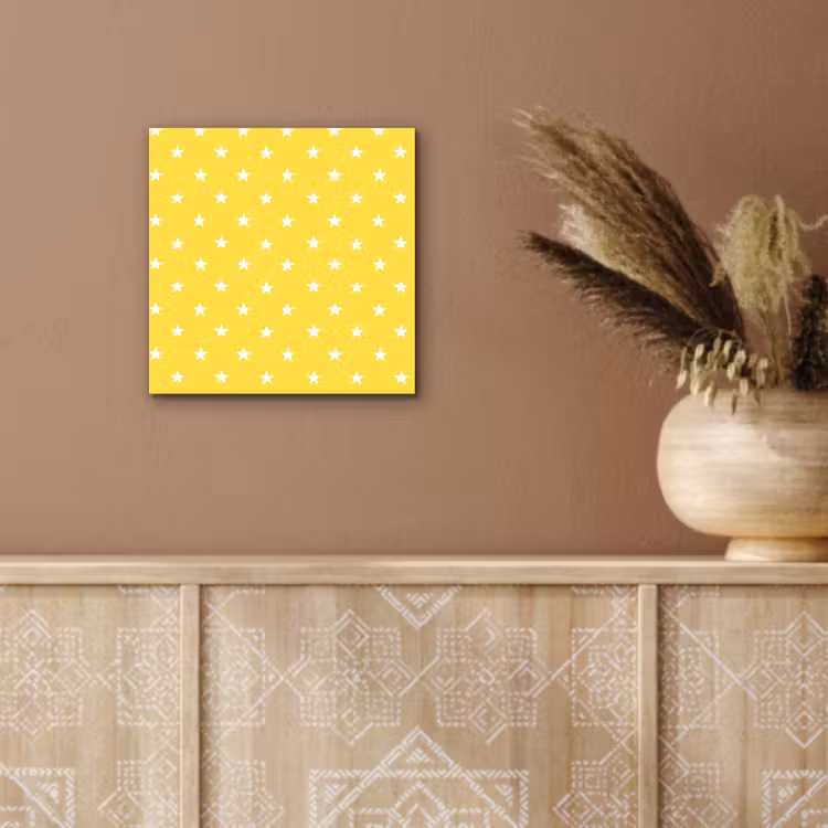 Sterren - Patroon - Minimalistisch - Geel aluminium wit klein 46 -sfeer4