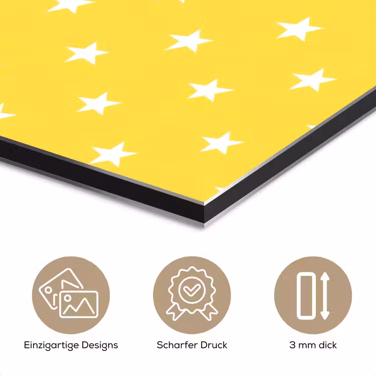 Sterren - Patroon - Minimalistisch - Geel aluminium wit klein 46 -closeup_DE