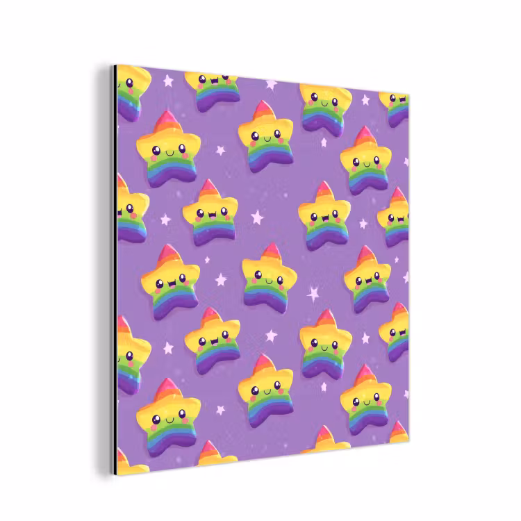 Sterren - Regenboog - Paars aluminium wit klein 46 -3d