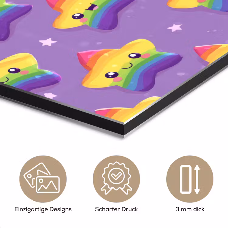 Sterren - Regenboog - Paars aluminium wit klein 46 -closeup_DE