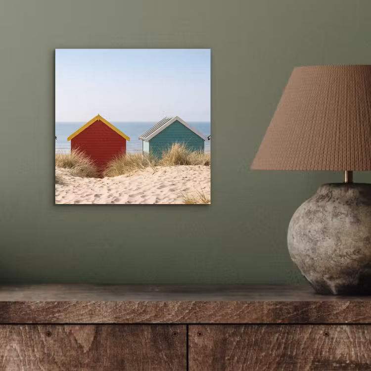 Strand - Huisjes - Kleurrijk - Duinen aluminium wit klein -sfeer2