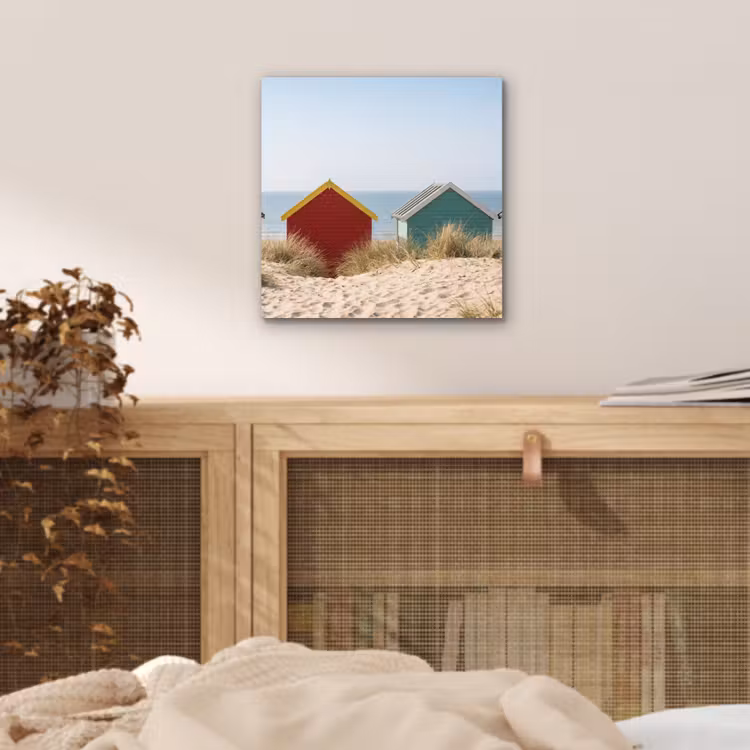 Strand - Huisjes - Kleurrijk - Duinen aluminium wit klein -sfeer3