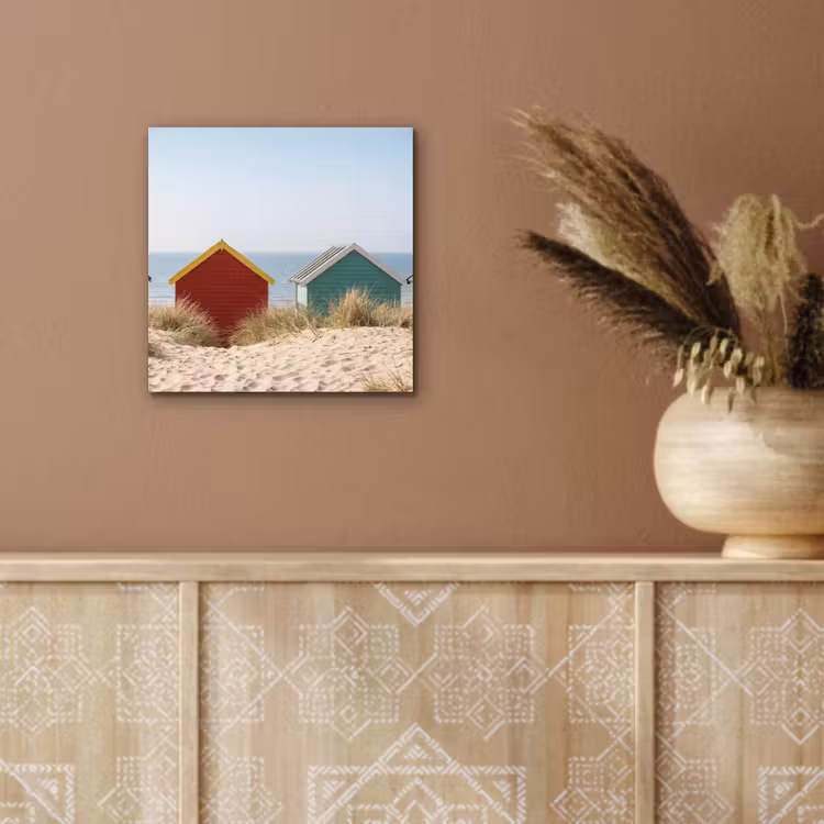 Strand - Huisjes - Kleurrijk - Duinen aluminium wit klein -sfeer4